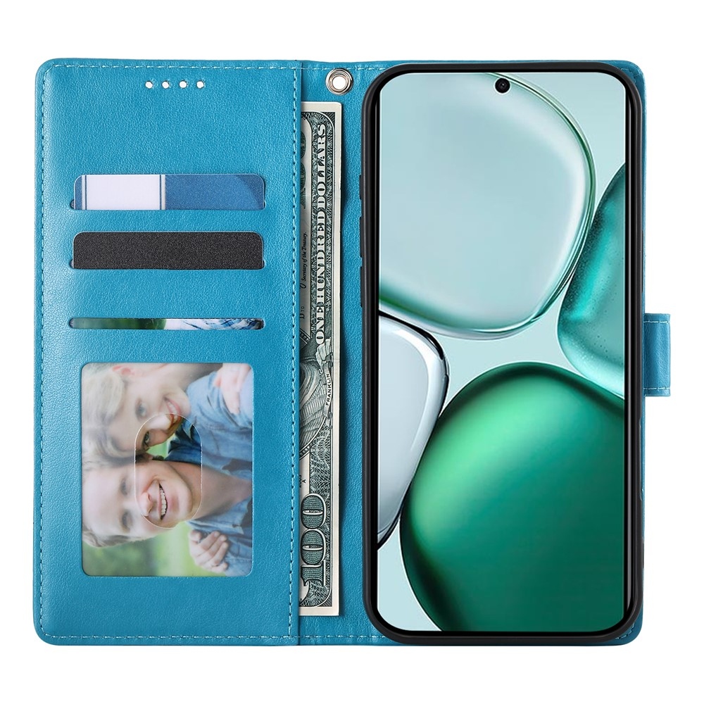 Flowers knížkové pouzdro na Honor Magic 8 Lite 5G - modré