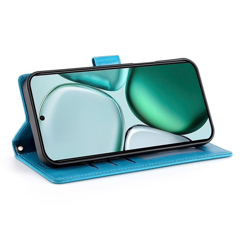 Flowers knížkové pouzdro na Honor Magic 8 Lite 5G - modré