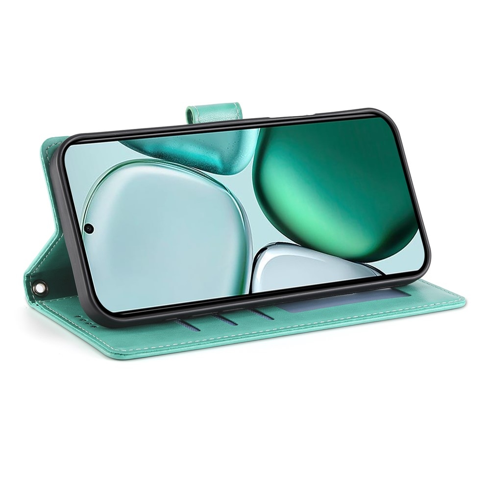 Flowers knížkové pouzdro na Honor Magic 8 Lite 5G - modrozelené