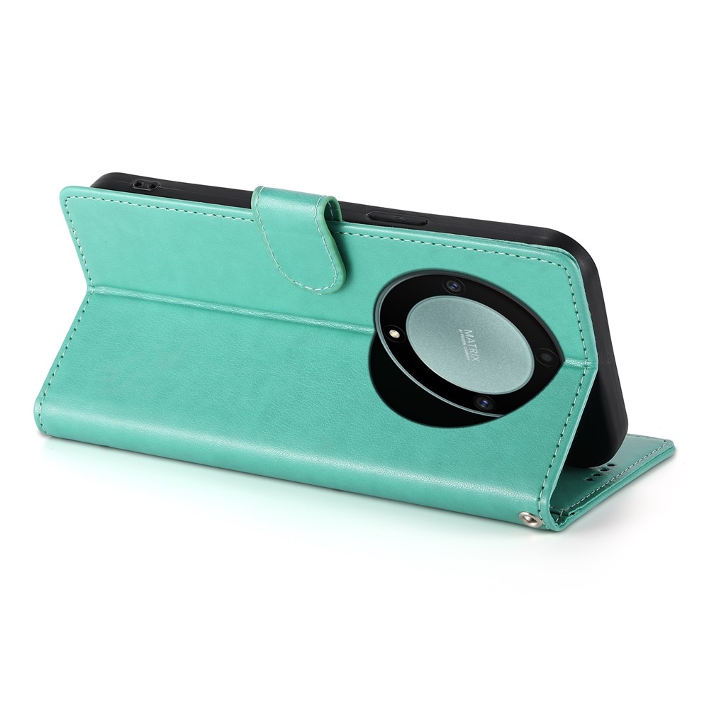 Flowers knížkové pouzdro na Honor Magic 8 Lite 5G - modrozelené