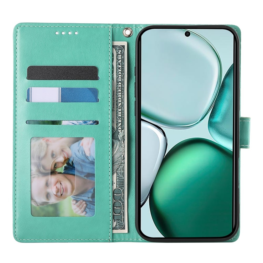 Flowers knížkové pouzdro na Honor Magic 8 Lite 5G - modrozelené