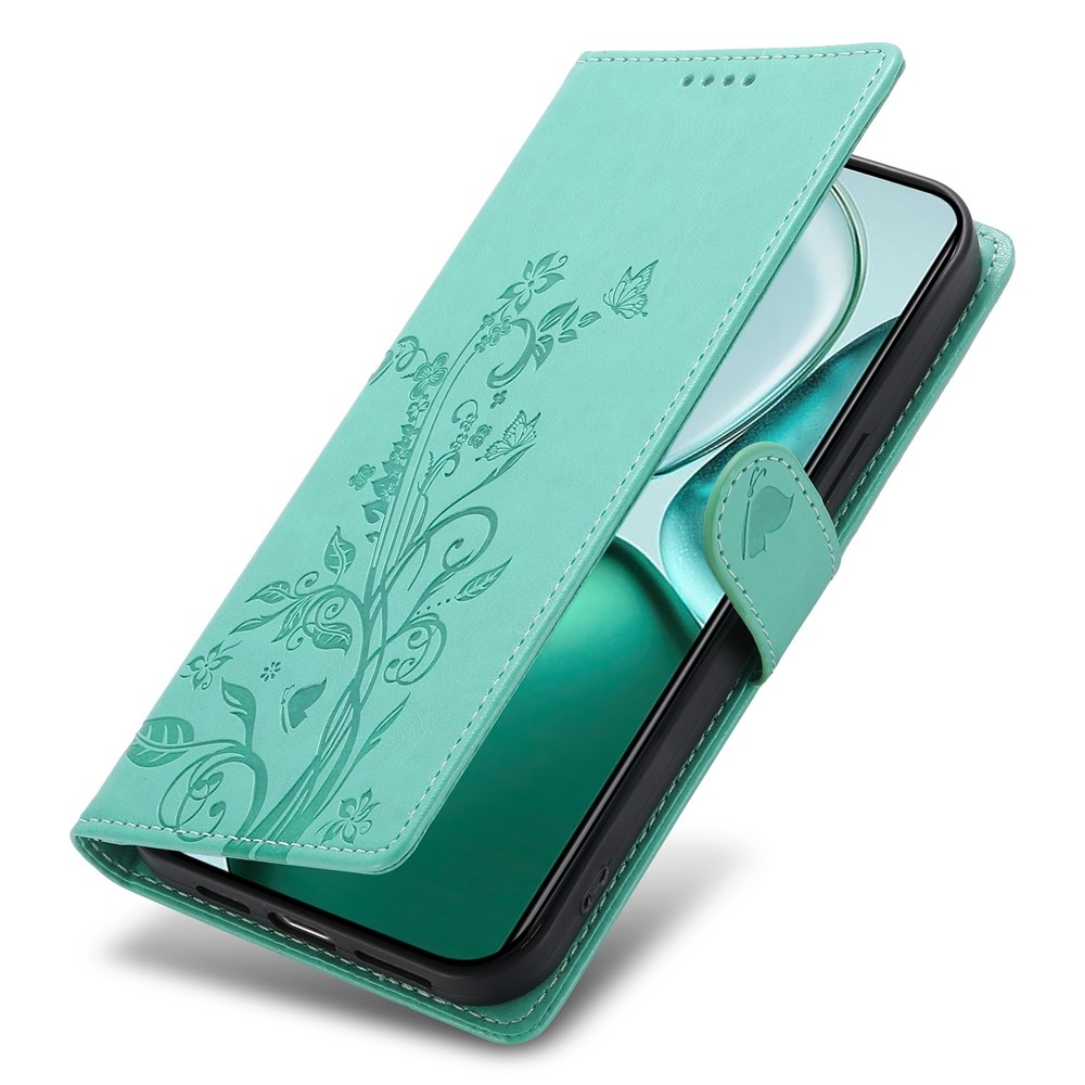 Flowers knížkové pouzdro na Honor Magic 8 Lite 5G - modrozelené