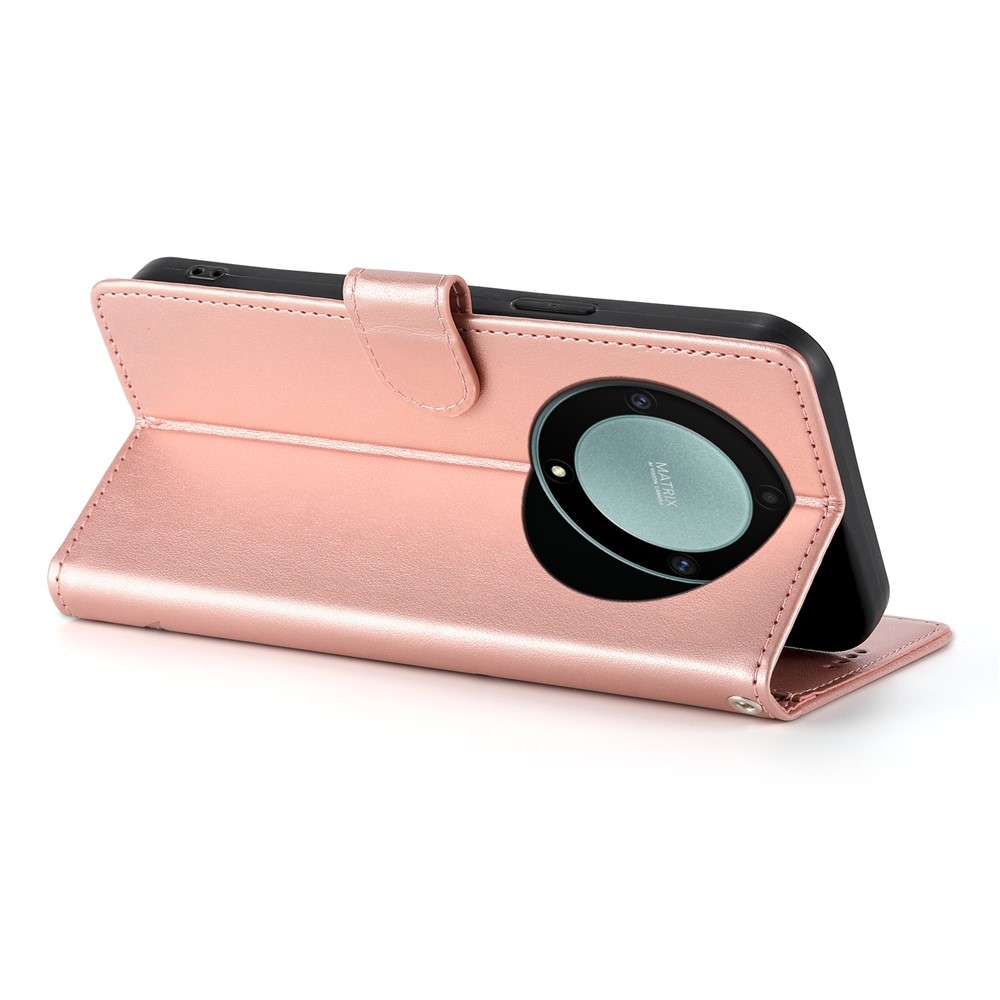 Flowers knížkové pouzdro na Honor Magic 8 Lite 5G - růžovozlaté