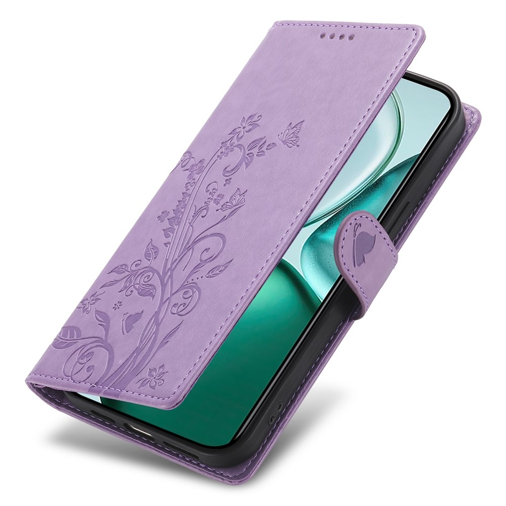 Flowers knížkové pouzdro na Honor Magic 8 Lite 5G - světlefialové