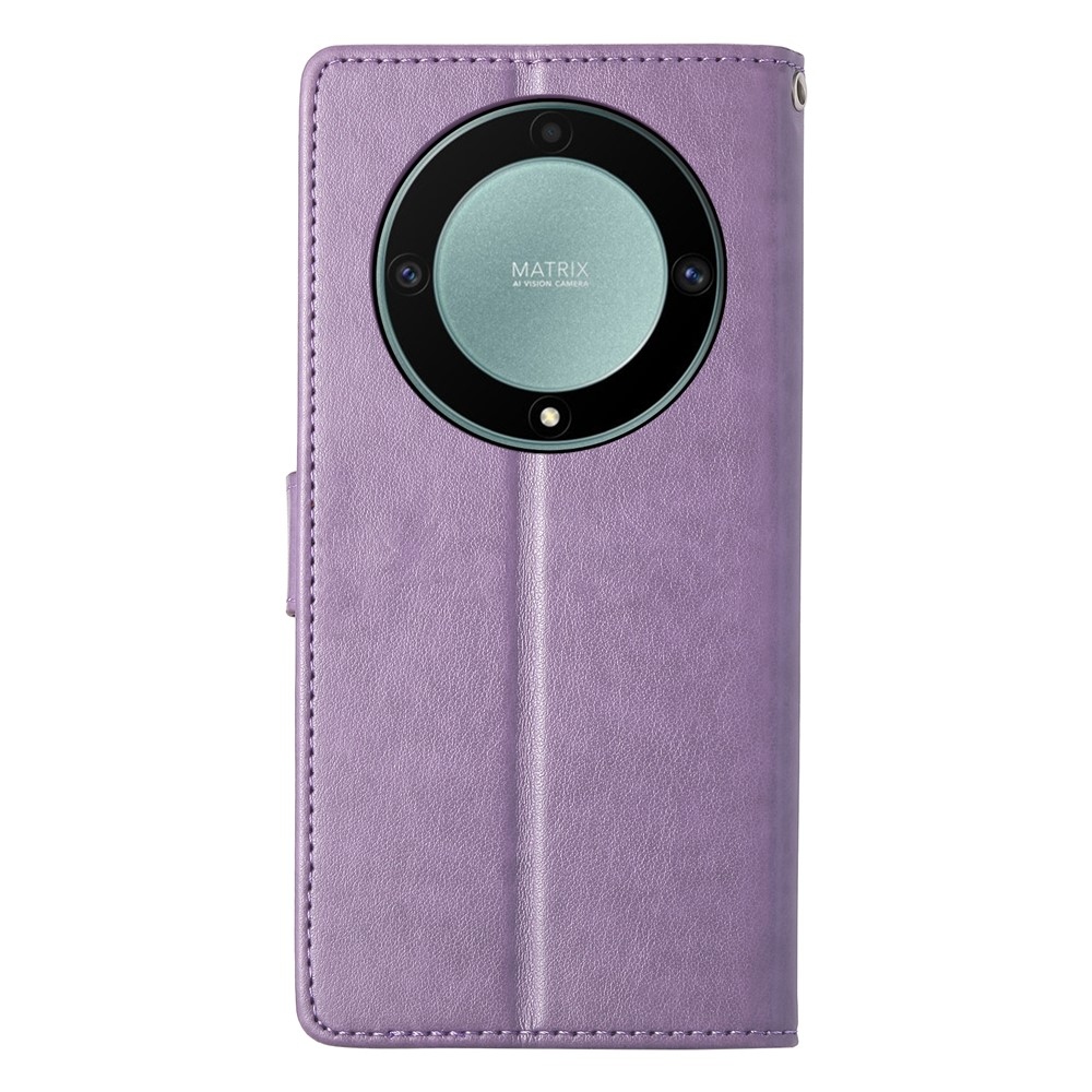 Flowers knížkové pouzdro na Honor Magic 8 Lite 5G - světlefialové