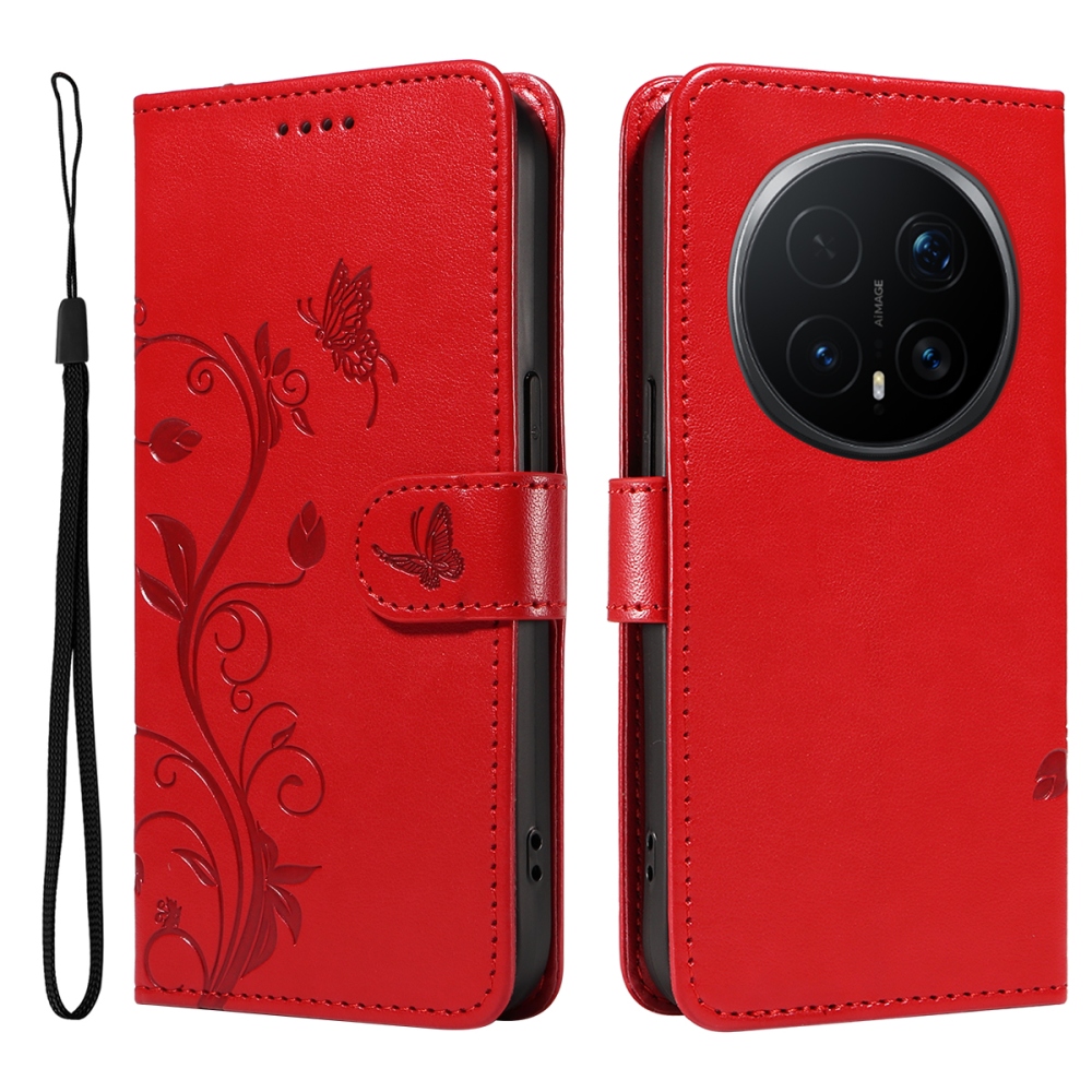 Flowers knížkové pouzdro na Honor Magic 8 Pro 5G - červené