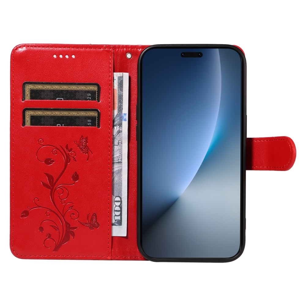 Flowers knížkové pouzdro na Honor Magic 8 Pro 5G - červené
