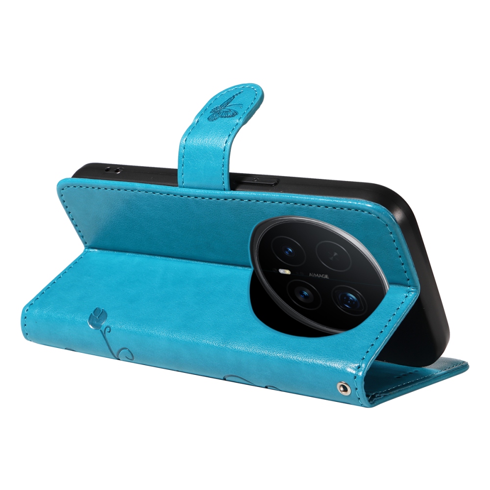 Flowers knížkové pouzdro na Honor Magic 8 Pro 5G - modré