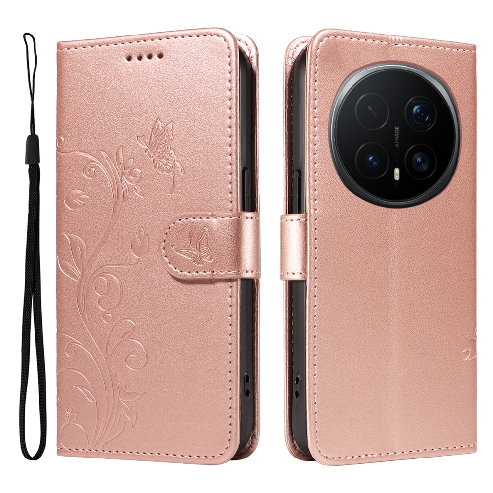 Flowers knížkové pouzdro na Honor Magic 8 Pro 5G - růžovozlaté