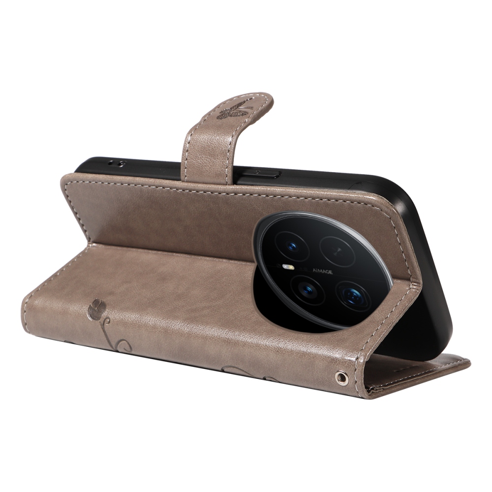 Flowers knížkové pouzdro na Honor Magic 8 Pro 5G - šedé