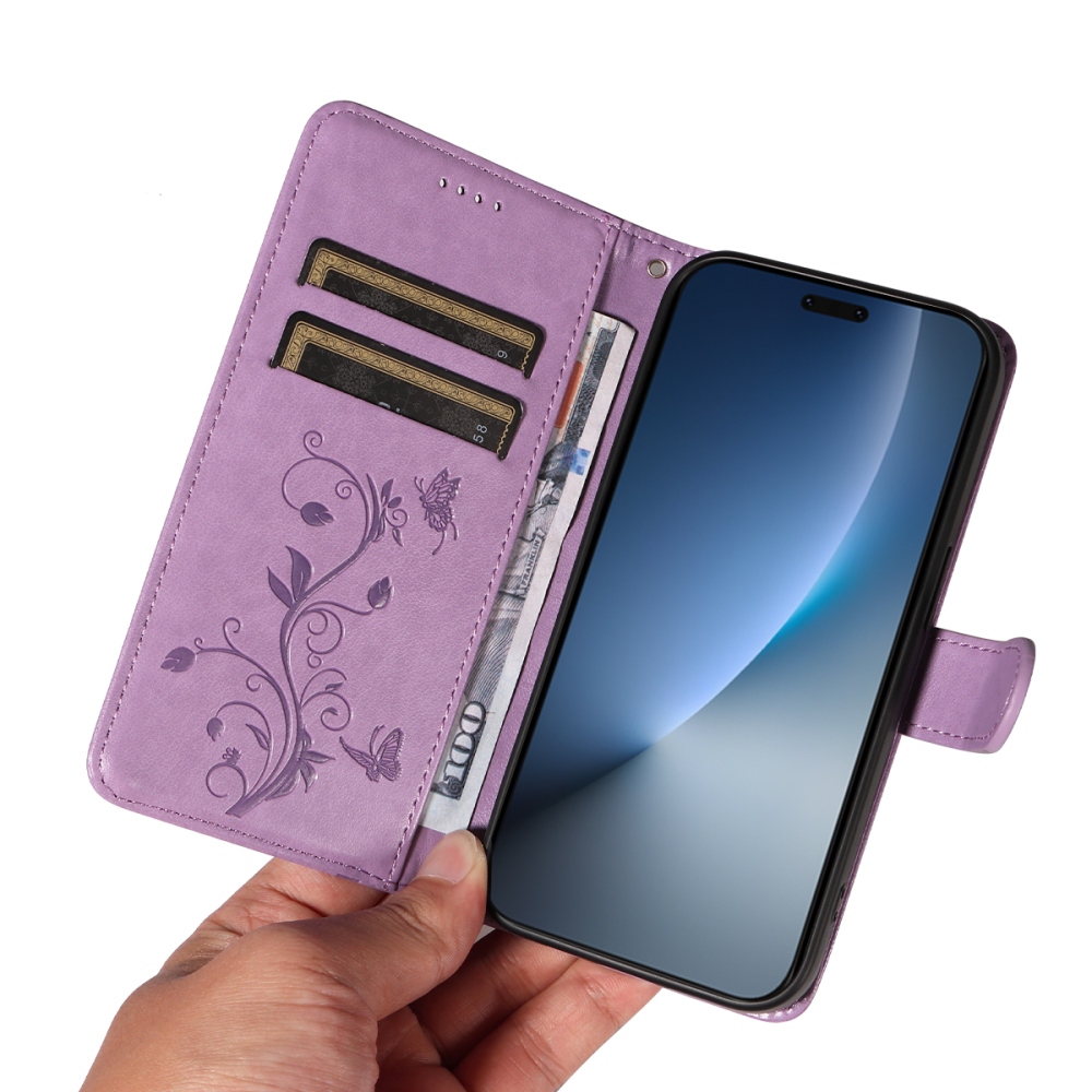 Flowers knížkové pouzdro na Honor Magic 8 Pro 5G - světlefialové