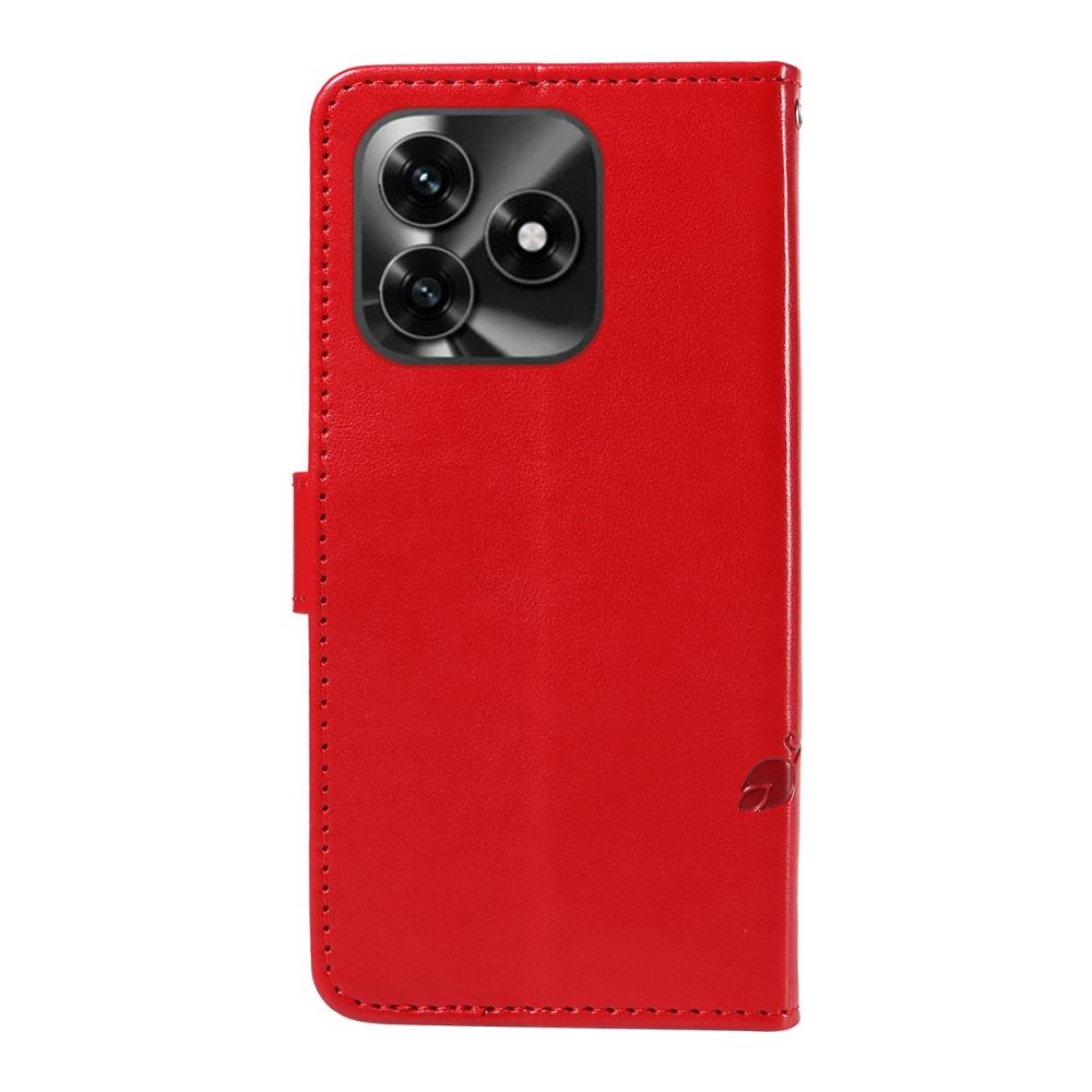 Flowers knížkové pouzdro na Honor X5c Plus - červené