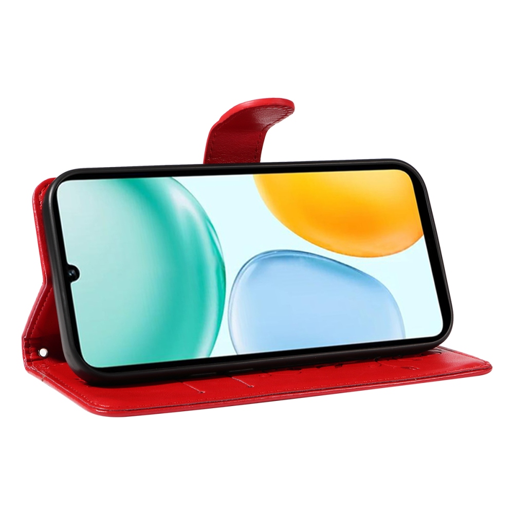 Flowers knížkové pouzdro na Honor X5c Plus - červené