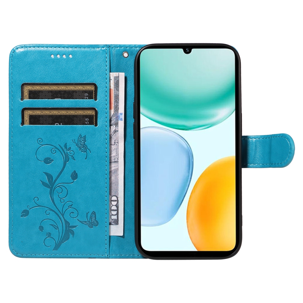 Flowers knížkové pouzdro na Honor X5c Plus - modré