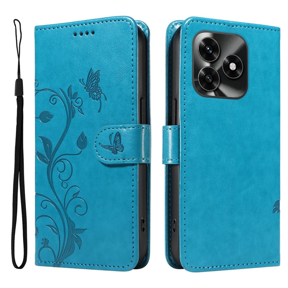 Flowers knížkové pouzdro na Honor X5c Plus - modré