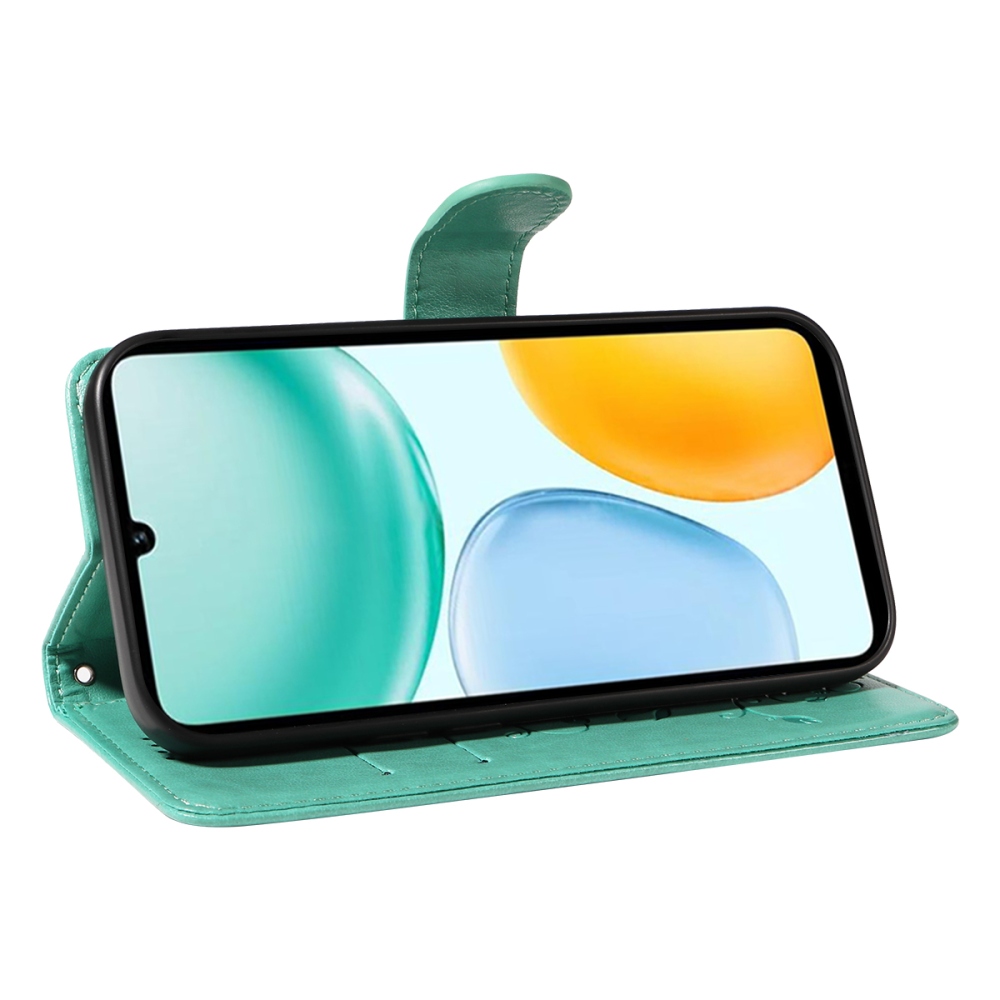 Flowers knížkové pouzdro na Honor X5c Plus - modrozelené