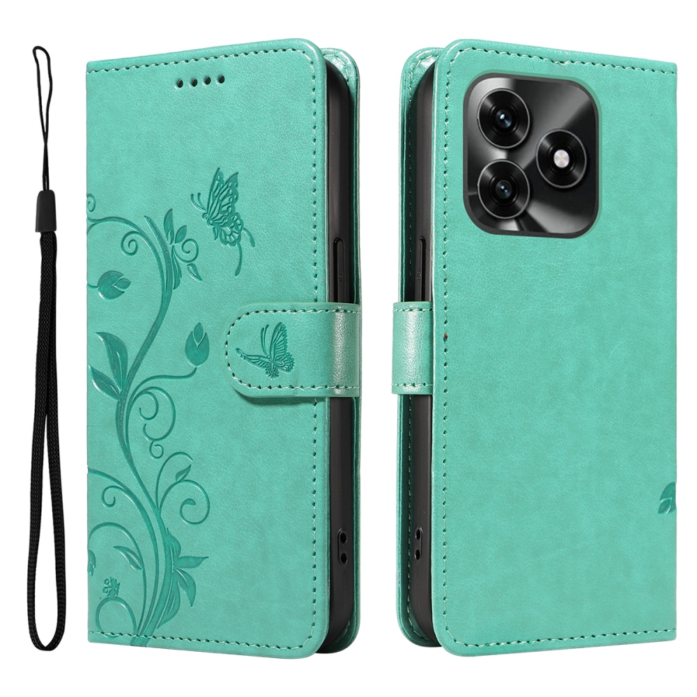 Flowers knížkové pouzdro na Honor X5c Plus - modrozelené