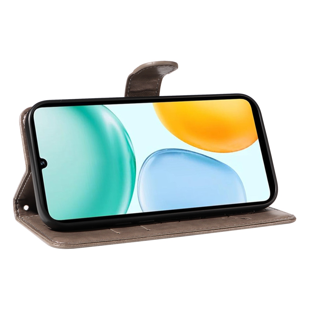 Flowers knížkové pouzdro na Honor X5c Plus - šedé