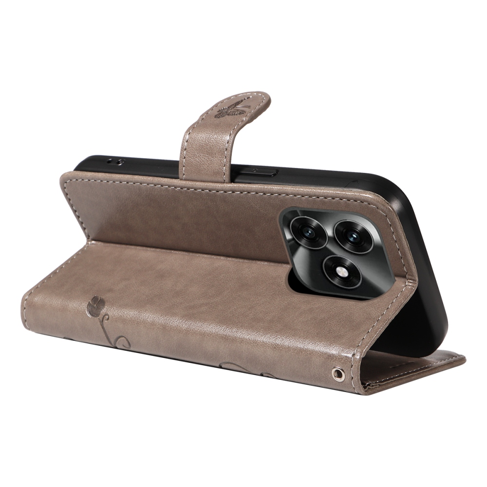 Flowers knížkové pouzdro na Honor X5c Plus - šedé