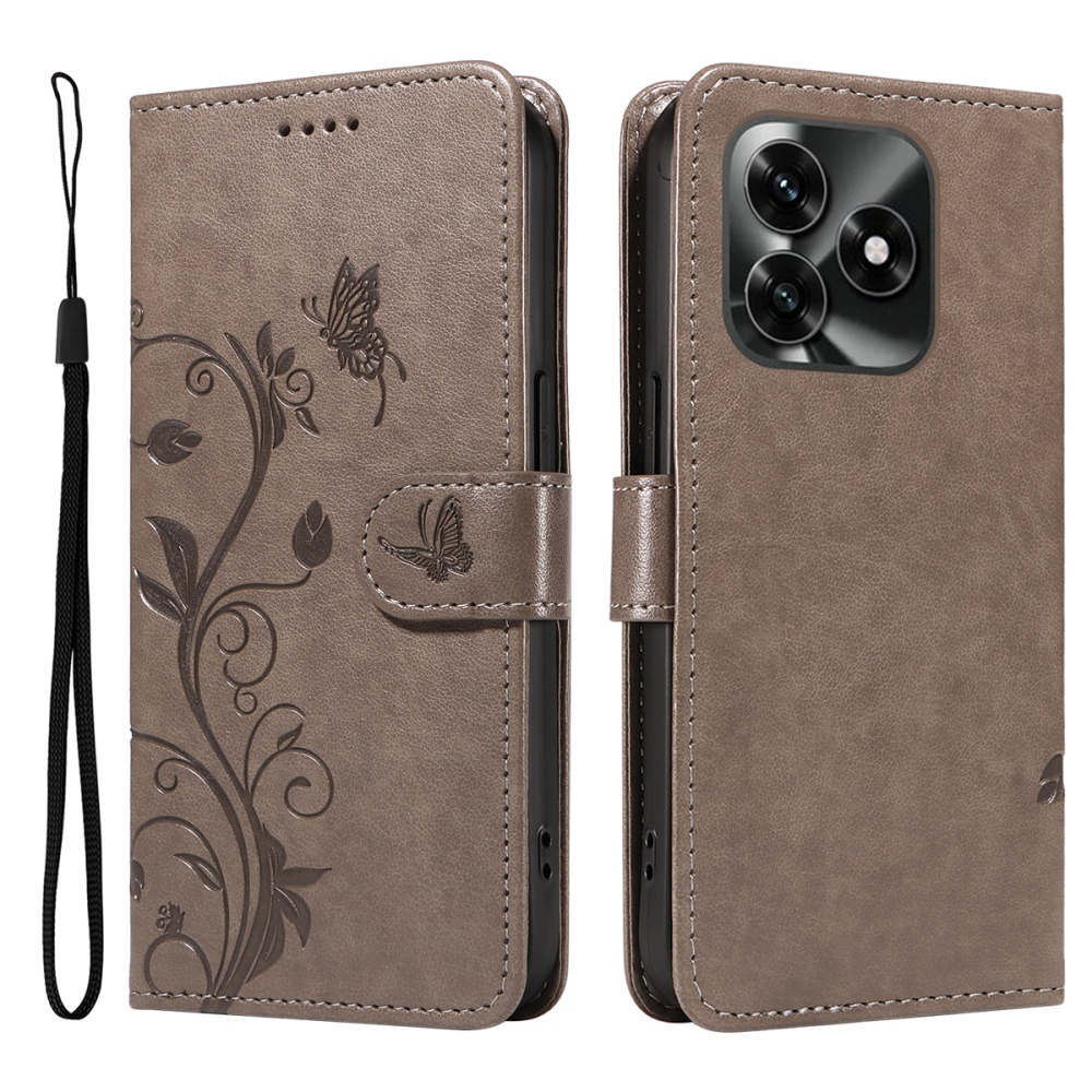 Flowers knížkové pouzdro na Honor X5c Plus - šedé