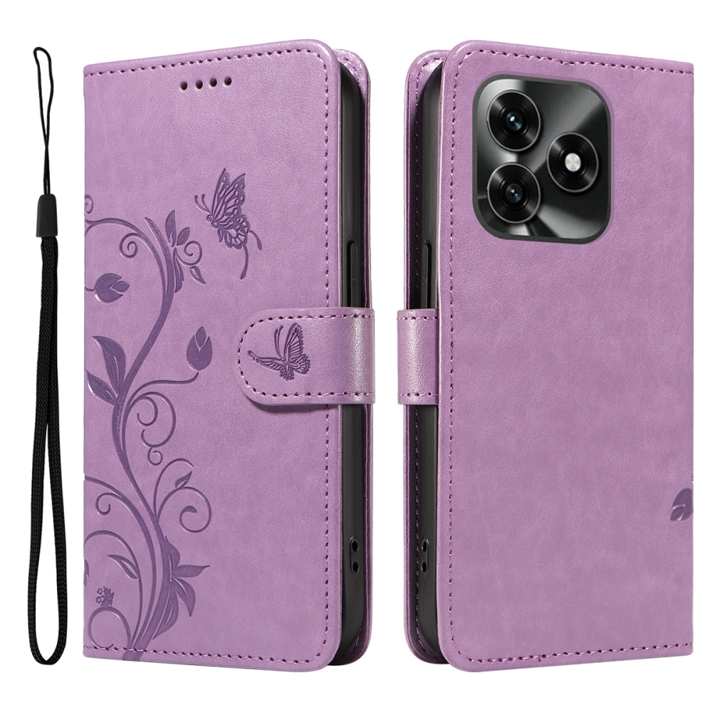 Flowers knížkové pouzdro na Honor X5c Plus - světlefialové