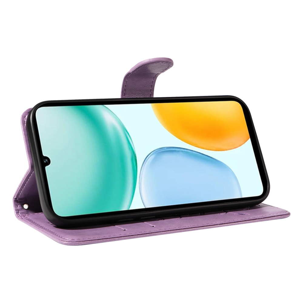 Flowers knížkové pouzdro na Honor X5c Plus - světlefialové