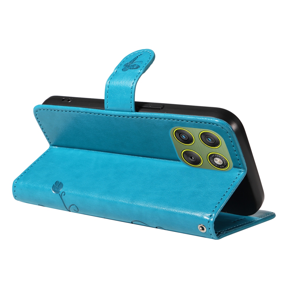 Flowers knížkové pouzdro na Motorola Edge 70 5G - modré