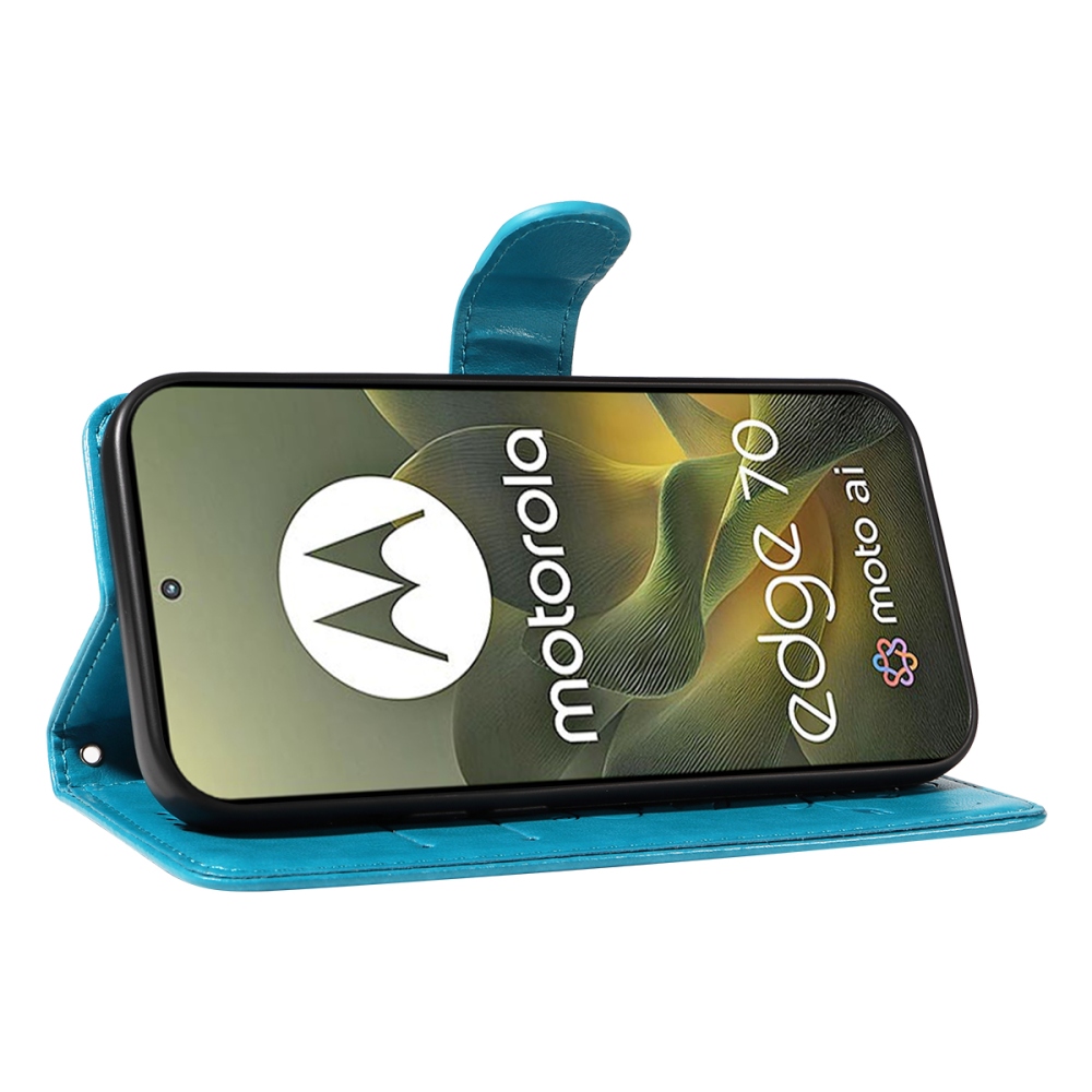 Flowers knížkové pouzdro na Motorola Edge 70 5G - modré