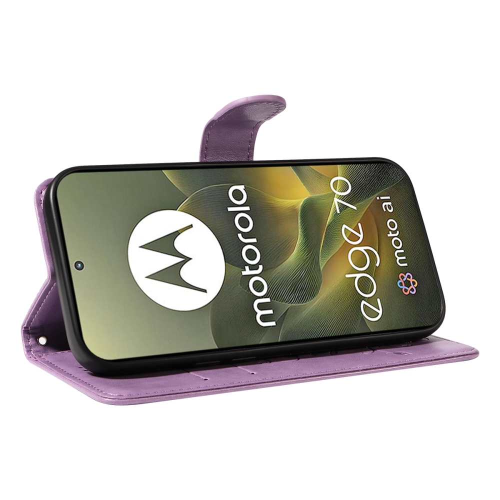 Flowers knížkové pouzdro na Motorola Edge 70 5G - světlefialové