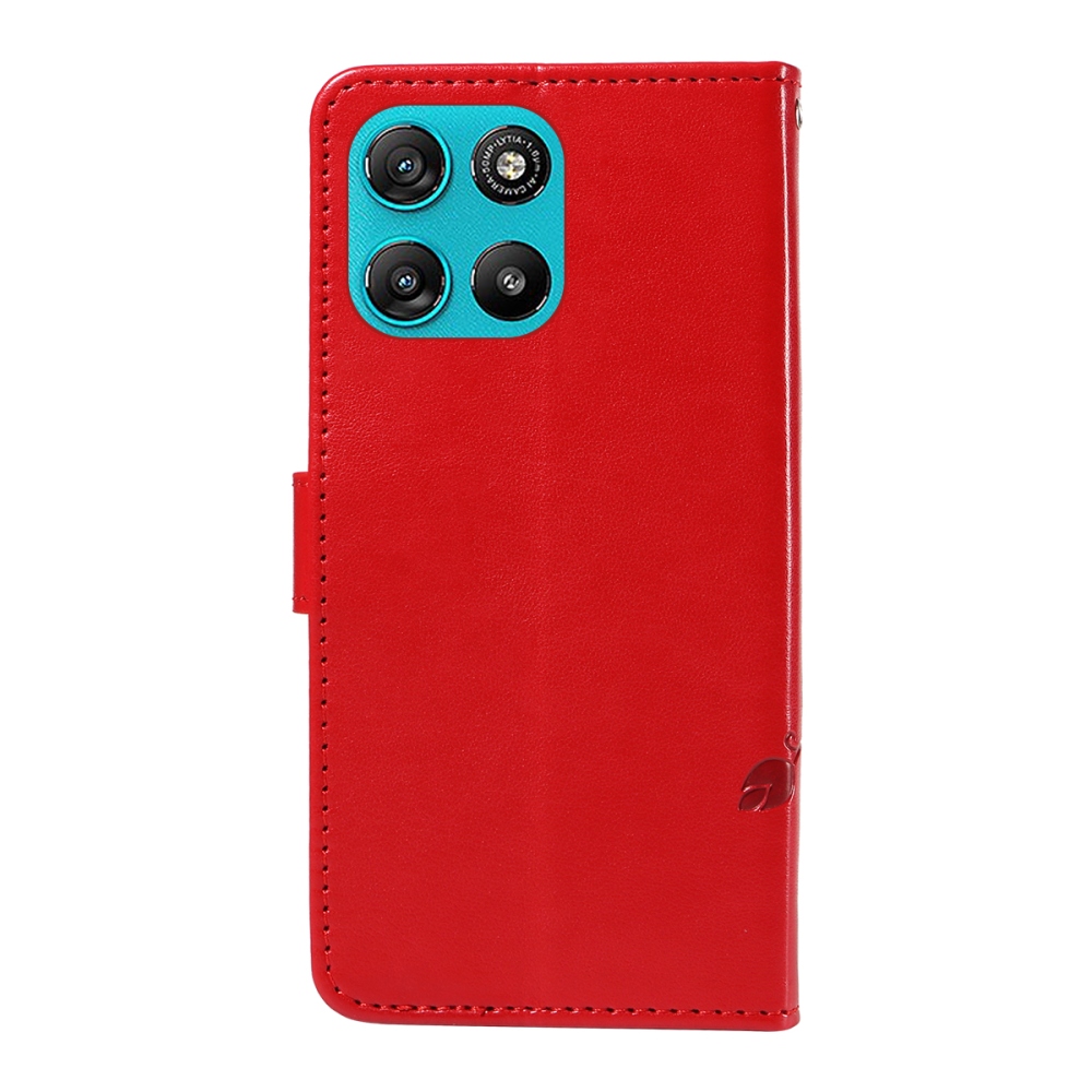Flowers knížkové pouzdro na Motorola Moto G57 Power 5G - červené