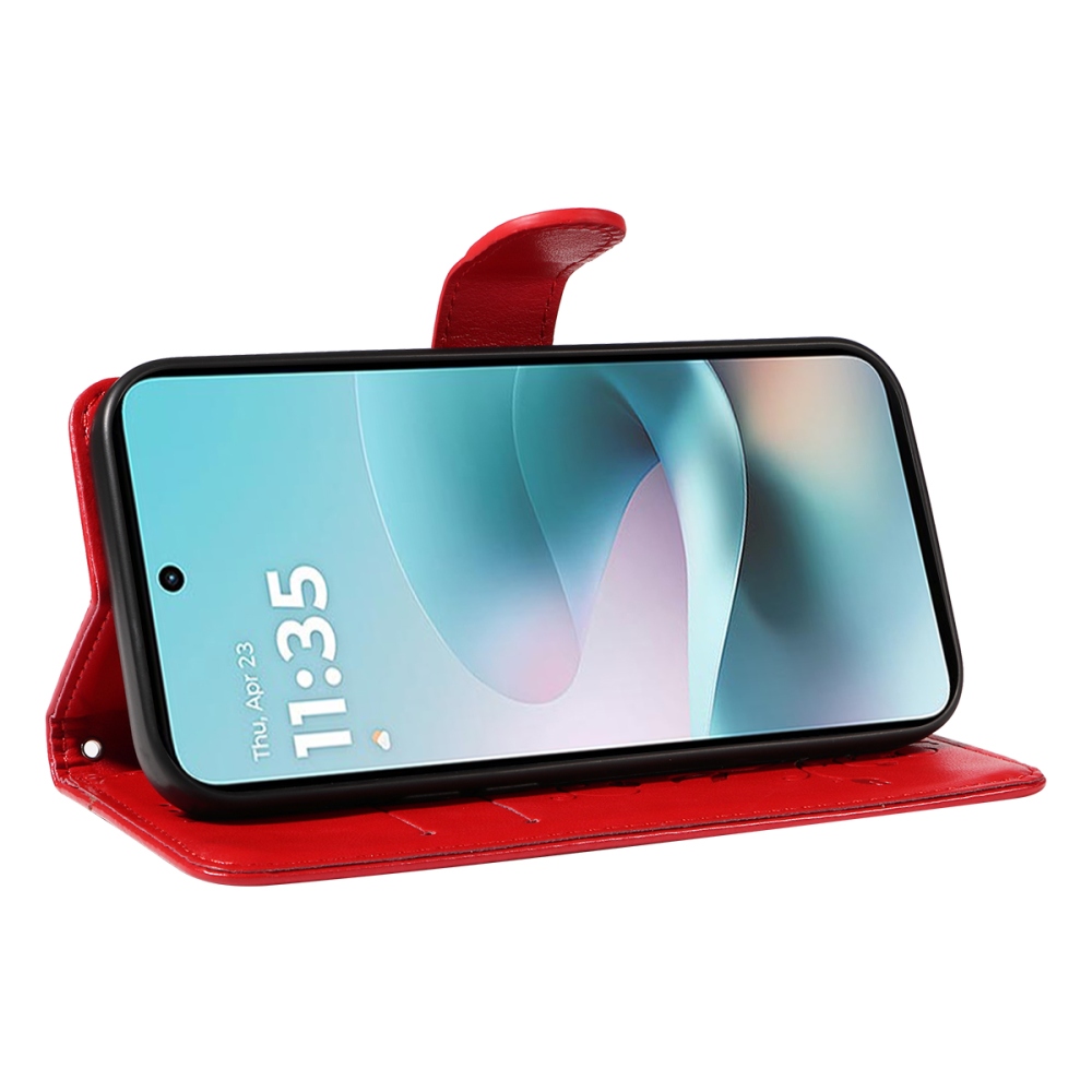 Flowers knížkové pouzdro na Motorola Moto G57 Power 5G - červené