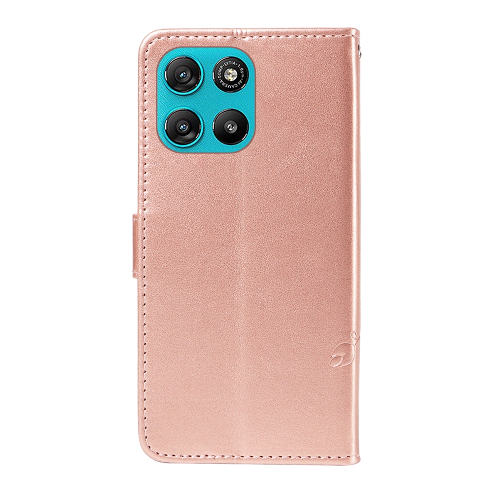 Flowers knížkové pouzdro na Motorola Moto G57 Power 5G - růžovozlaté