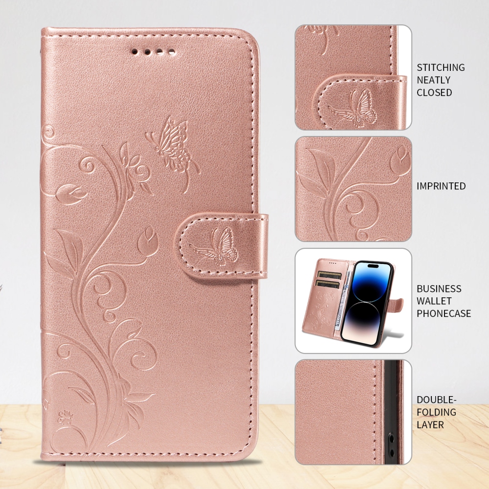 Flowers knížkové pouzdro na Motorola Moto G57 Power 5G - růžovozlaté