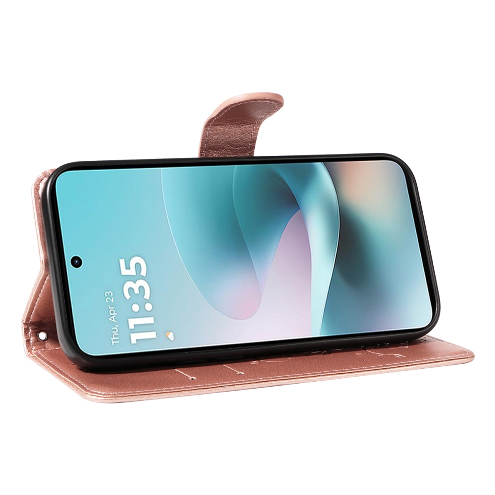 Flowers knížkové pouzdro na Motorola Moto G57 Power 5G - růžovozlaté