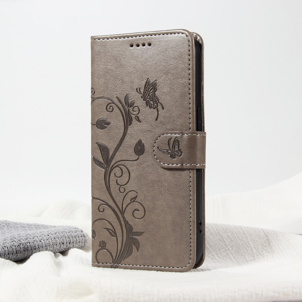 Flowers knížkové pouzdro na Motorola Moto G57 Power 5G - šedé