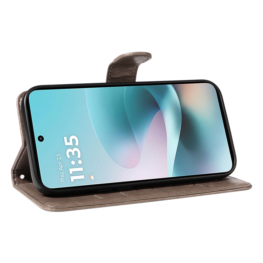 Flowers knížkové pouzdro na Motorola Moto G57 Power 5G - šedé