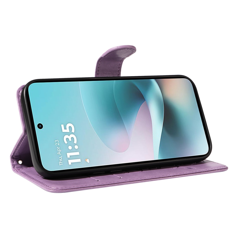 Flowers knížkové pouzdro na Motorola Moto G57 Power 5G - světlefialové