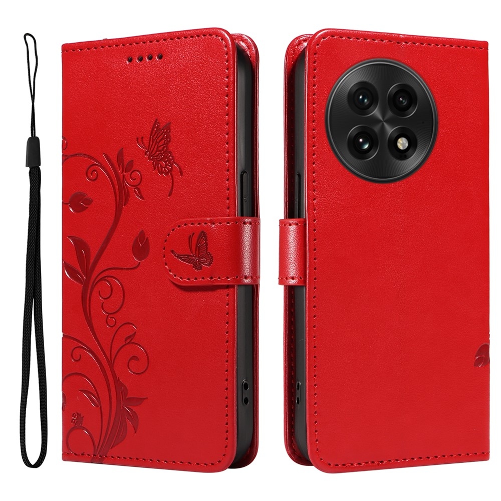 Flowers knížkové pouzdro na OnePlus 13 - červené