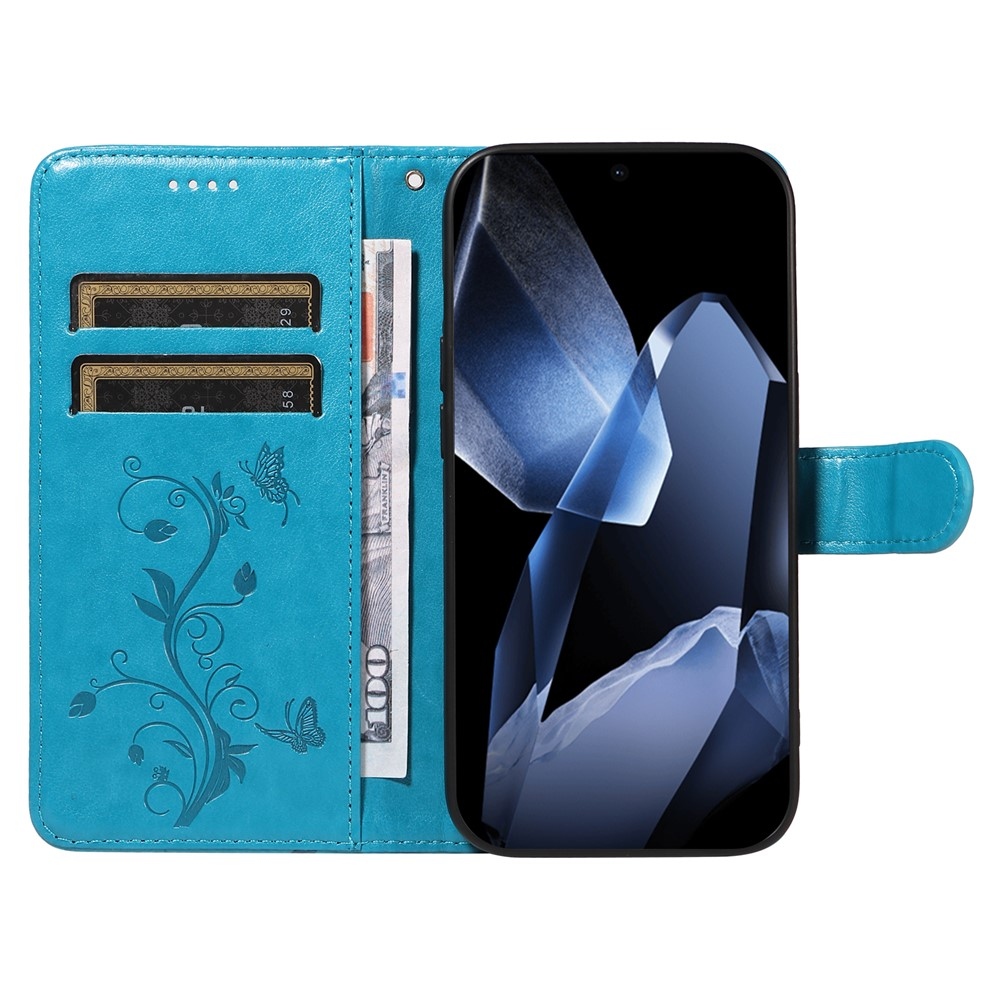 Flowers knížkové pouzdro na OnePlus 13 - modré