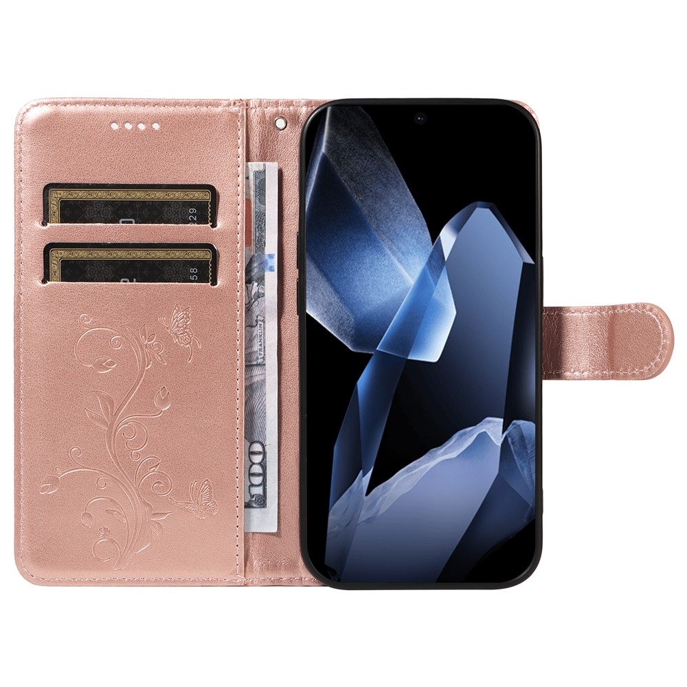 Flowers knížkové pouzdro na OnePlus 13 - růžovozlaté