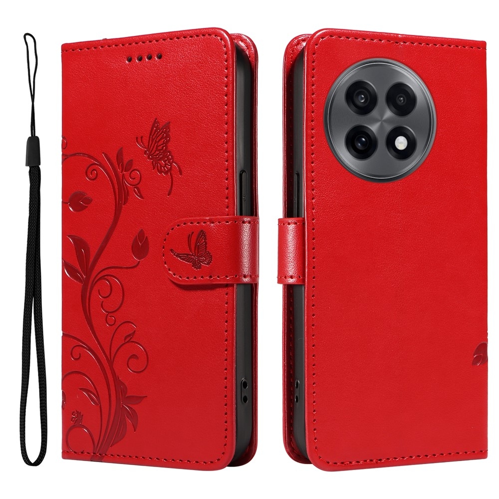 Flowers knížkové pouzdro na OnePlus 13R 5G - červené