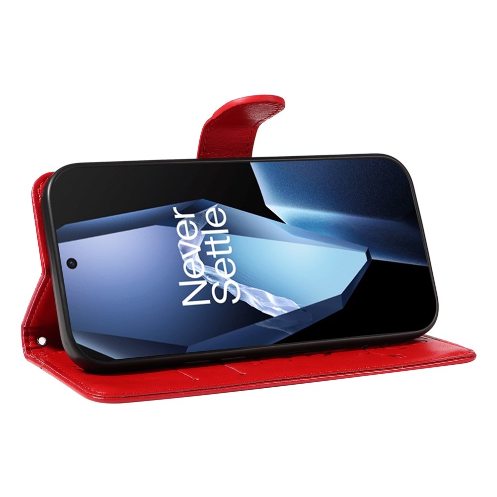 Flowers knížkové pouzdro na OnePlus 13R 5G - červené