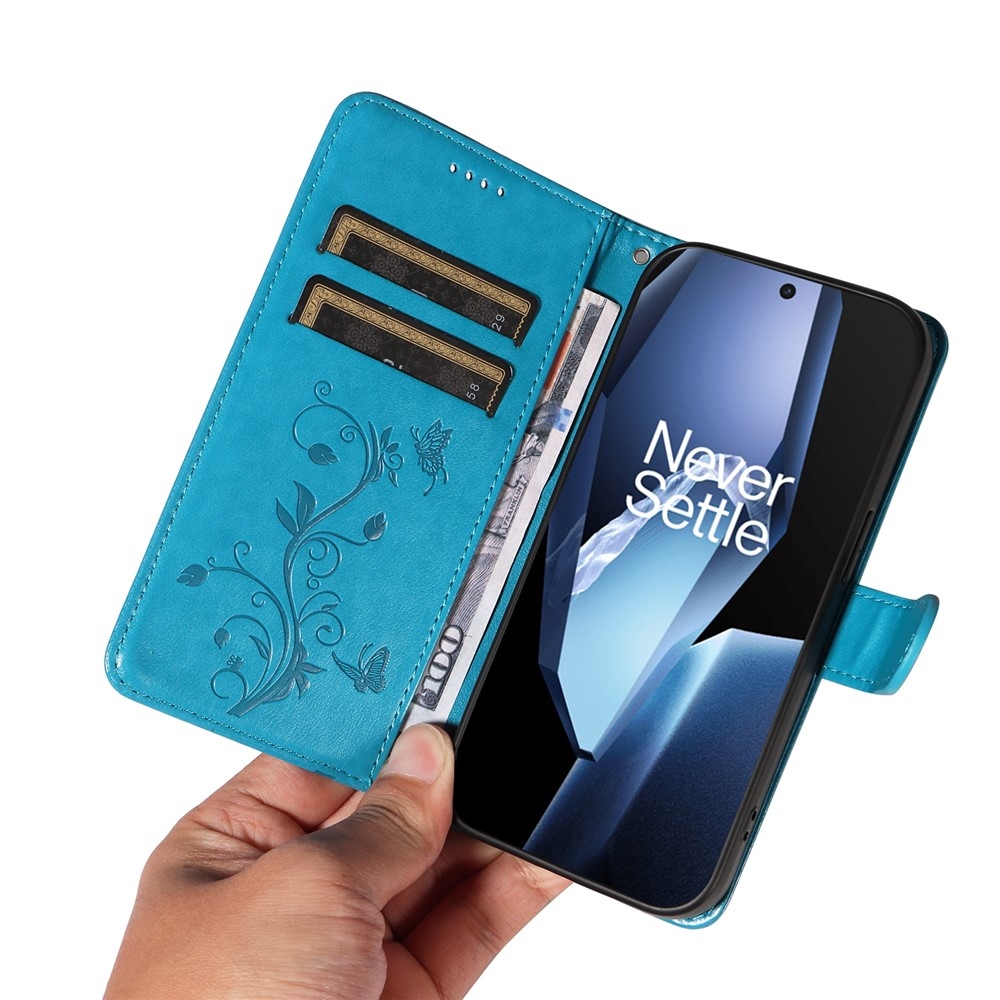 Flowers knížkové pouzdro na OnePlus 13R 5G - modré