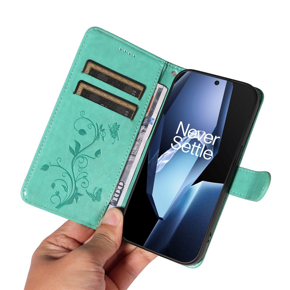 Flowers knížkové pouzdro na OnePlus 13R 5G - modrozelené