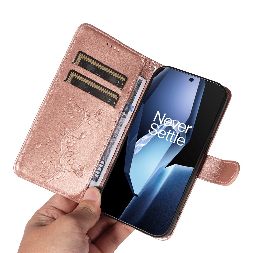 Flowers knížkové pouzdro na OnePlus 13R 5G - růžovozlaté