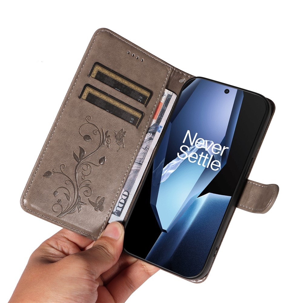 Flowers knížkové pouzdro na OnePlus 13R 5G - šedé