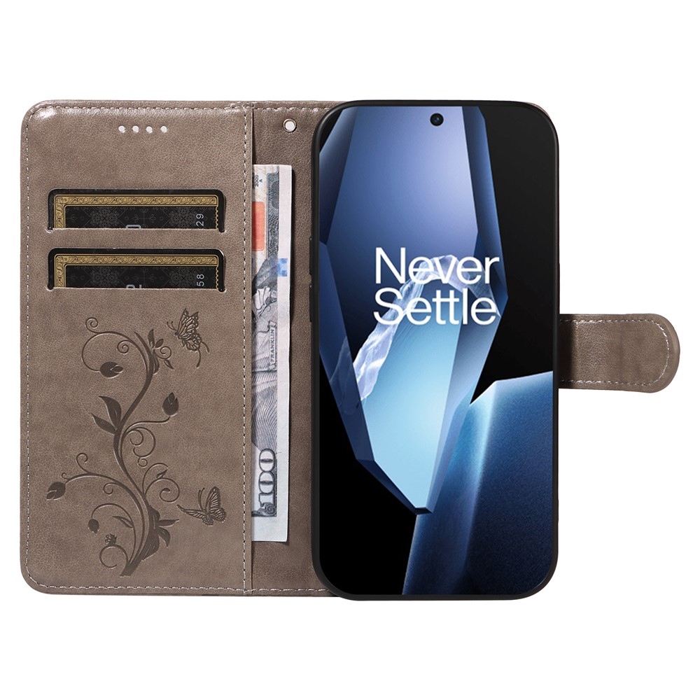 Flowers knížkové pouzdro na OnePlus 13R 5G - šedé