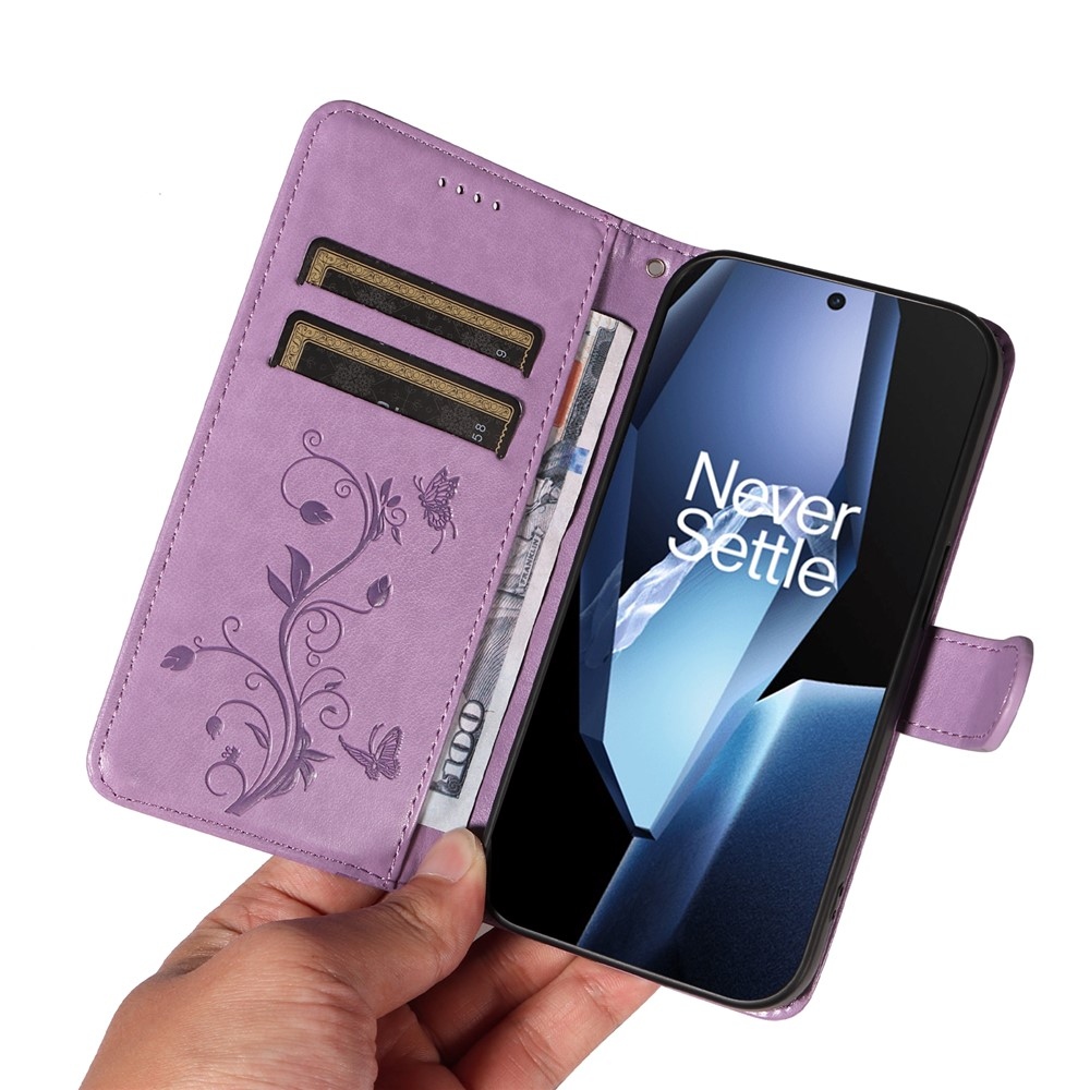 Flowers knížkové pouzdro na OnePlus 13R 5G - světlefialové