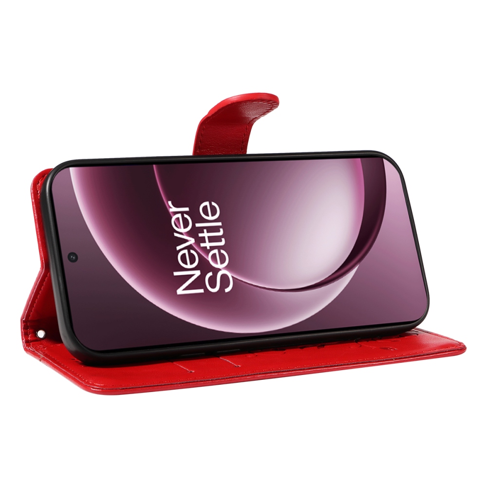 Flowers knížkové pouzdro na OnePlus 15 5G - červené