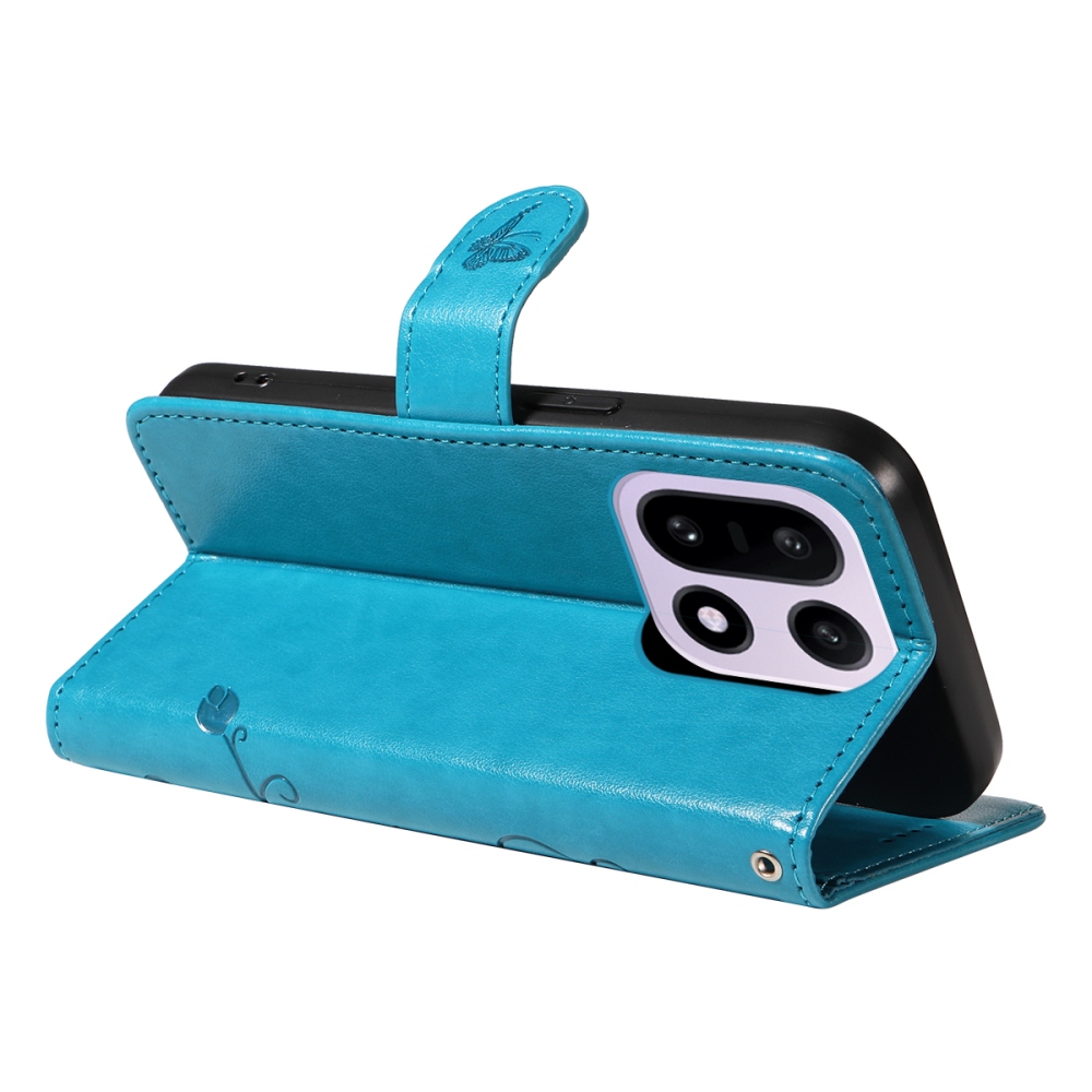 Flowers knížkové pouzdro na OnePlus 15 5G - modré